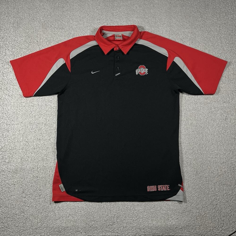 Ohio State Buckeyes Shirt Men M Nike Polo Dri-Fit Team Golf Performance Logo VTG